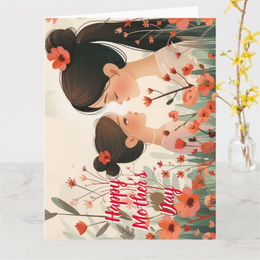 Moederdag Beste Mama8 Super Moeder kaart (Gele Bloem)