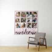Moederdag Beste mama Foto Collage Pink Wandkleed (In situ)