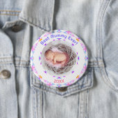 Moederdag Beste mama-kind-meisje Fotocadeau Ronde Button 4,0 Cm (In situ)