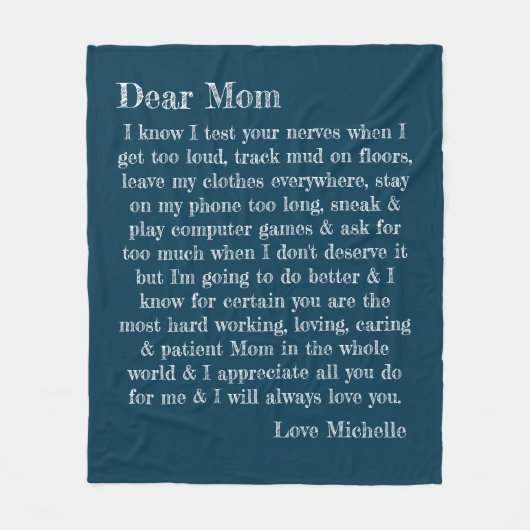 Moederdag Beste mama Letter persoonlijk Fleece Deken (Voorkant)