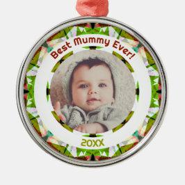 Moederdag Beste mama ooit Baby Kinder foto cadeau Metalen Ornament