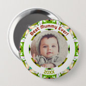 Moederdag Beste mama ooit Baby Kinder foto cadeau Ronde Button 4,0 Cm (Voorkant /achterkant)