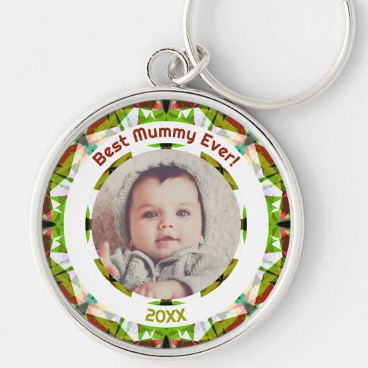 Moederdag Beste mama ooit Baby Kinder foto cadeau Sleutelhanger (Voorkant)