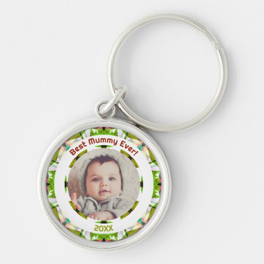 Moederdag Beste mama ooit Baby Kinder foto cadeau Sleutelhanger (Voorkant)