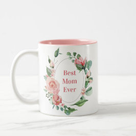 Moederdag Beste mama ooit  Floral Foto Tweekleurige Koffiemok