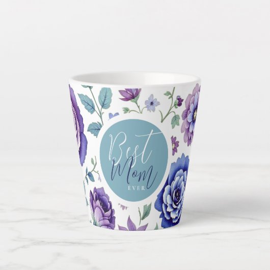 Moederdag Beste mama ooit Floral Latte Mok (Voorkant)