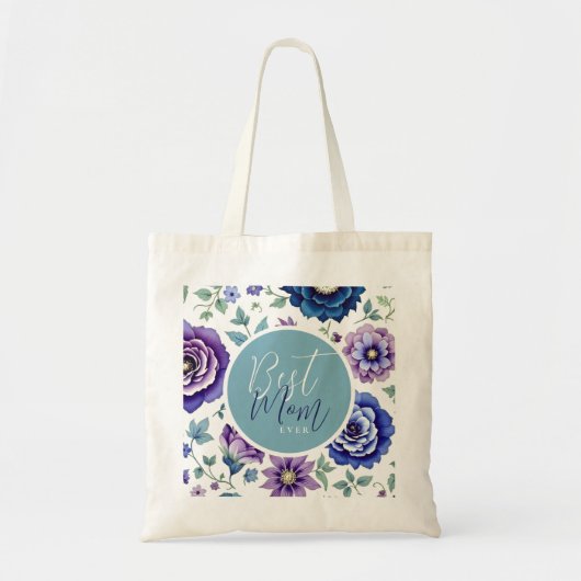 Moederdag Beste mama ooit Floral Tote Bag (Voorkant)