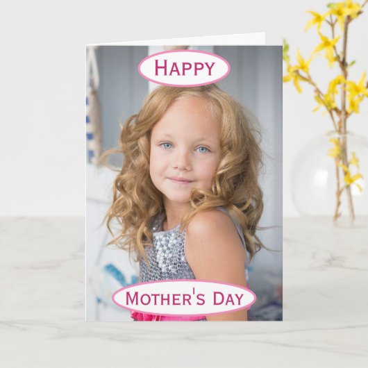 Moederdag Beste mama ooit Kinder foto Kaart (Gele Bloem)