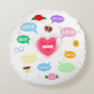 Moederdag Beste Mama Woord Wolken Koningin Kroonli Rond Kussen