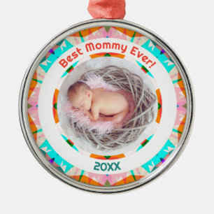 Moederdag Beste mammie ooit baby Girl Foto Gift Metalen Ornament