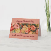 Moederdag Beste Moeder Bloemige Rozen Persoonlijke Kaart (Voorkant)