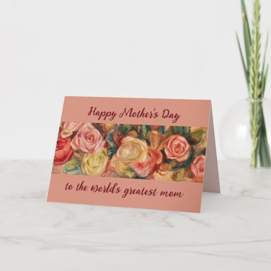 Moederdag Beste Moeder Bloemige Rozen Persoonlijke Kaart (Voorkant)