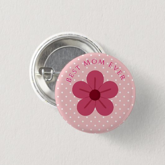 Moederdag, Beste Moeder Ooit, Elegant, Eenvoudig,  Ronde Button 3,2 Cm (Voorkant /achterkant)