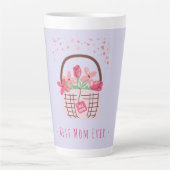 Moederdag, Beste Moeder Ooit, met Mooie Bloem Latte Mok (Voorkant)