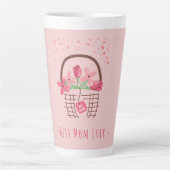 Moederdag, Beste Moeder Ooit, met Mooie Bloem Latte Mok (Voorkant)