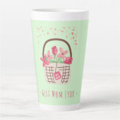 Moederdag, Beste Moeder Ooit, met Mooie Bloem Latte Mok (Voorkant)