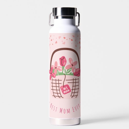 Moederdag, Beste Moeder Ooit, met Mooie Bloem Waterfles (Voorkant)