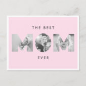 Moederdag Beste Moeder Ooit Stof Roze Aangepaste F Briefkaart (Voorkant)