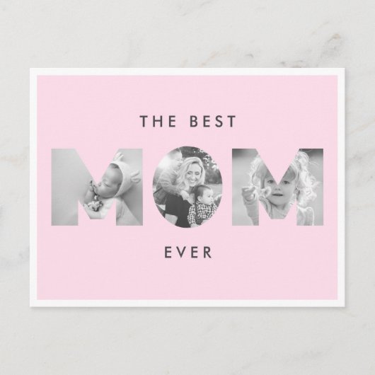 Moederdag Beste Moeder Ooit Stof Roze Aangepaste F Briefkaart (Voorkant)