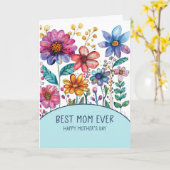Moederdag Beste Moeder Ooit Whimsiek Pret Bloemig Kaart (Gele Bloem)