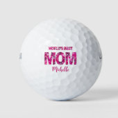 Moederdag 'Beste Moeder ter Wereld' - Roze Bloem N Golfballen (Voorkant)