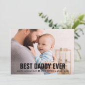 Moederdag Beste Papa Ooit Foto Kaart (Staand voorkant)