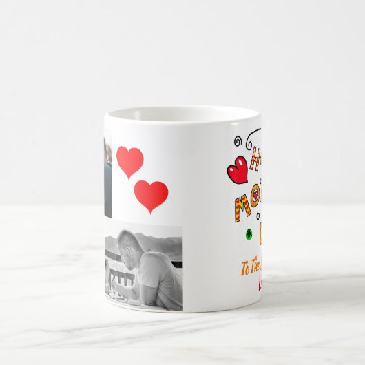 Moederdag Beste vrouw moeder ooit twee foto's Koffiemok (Center)