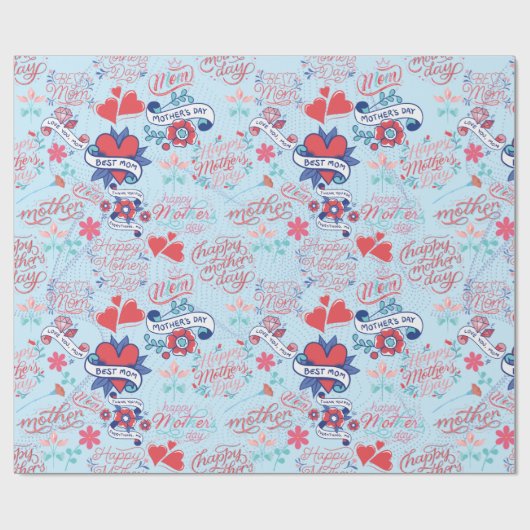 Moederdag BG 02 LBlue BG Cadeaupapier (Vlak)