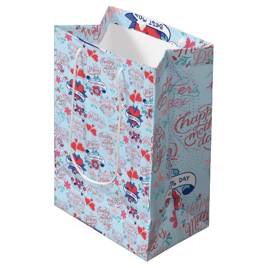 Moederdag BG 02 LBlue BG Medium Cadeauzakje (Voorkant Gekanteld)