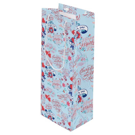 Moederdag BG 02 LBlue BG Wijn Cadeautas (Voorkant Gekanteld)