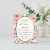 Moederdag Bijbel Verse Elegant Floral Briefkaart (Staand voorkant)