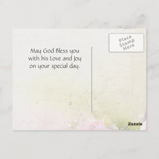 Moederdag, bijbelsalm 147:11 Roze rozen Briefkaart (Achterkant)