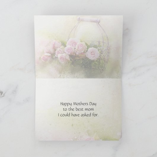 Moederdag, bijbelsalm 147:11 Roze rozen Kaart (Binnen)