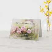 Moederdag, bijbelsalm 147:11 Roze rozen Kaart (Gele Bloem)