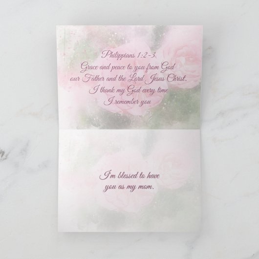 Moederdag Bijbelse Filippijnen 1:2 Kaart (Binnen)