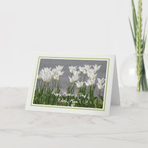 Moederdag Birth Mam Kaart White Tulips