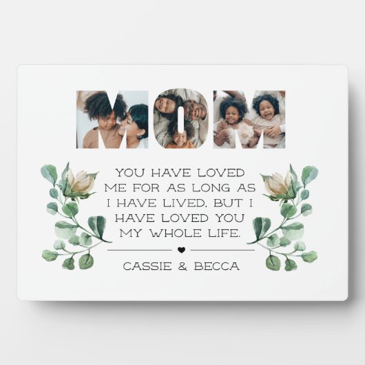 Moederdag Birthday voor mam vanaf Kinder foto Fotoplaat (voorkant)