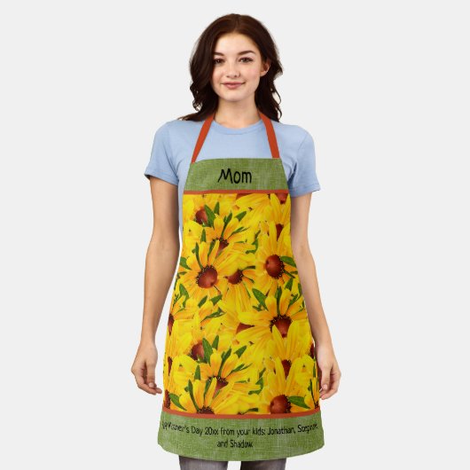 Moederdag Black-Eyed Susan Random Pattern Schort (Gedragen)