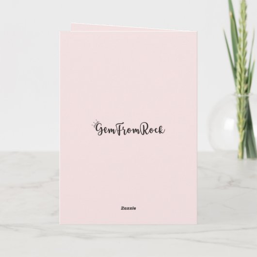 Moederdag Black Woman, Gold Tropical Leaf, Roze Kaart (Achterkant)