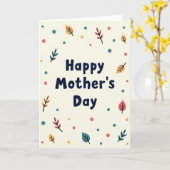 Moederdag Bladeren Kaart (Gele Bloem)