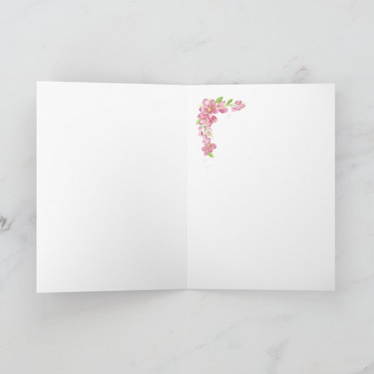 Moederdag Blank Cherry Blossom, Sparrows, Bird Feestdagen Kaart (Binnen)