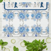 Moederdag Blauw Bloemen Mam Theedoek (Gevouwen)