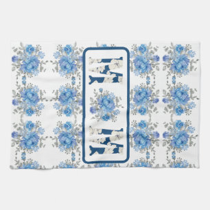 Moederdag Blauw Bloemen Mam Theedoek