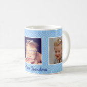 Moederdag, Blauw & Wit, Persoonlijke Foto Koffiemok (Voorkant rechts)