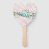 Moederdag Blauwe Rozen en Crown Floral Boeket Handwaaier (Voorkant)