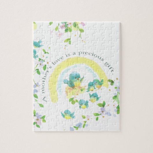 Moederdag blauwe Tortelduifjes Legpuzzel (Verticaal)