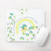 Moederdag blauwe Tortelduifjes Muismat (Met muis)