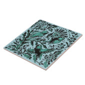 Moederdag Blauwgroen Bue Birds & Flowers Aqua Gree Tegeltje (Zijkant)