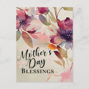 Moederdag Blessings Floral Waterverf Bijbel Briefkaart