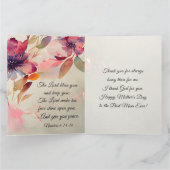 Moederdag Blessings Floral Waterverf Kaart (Binnen)